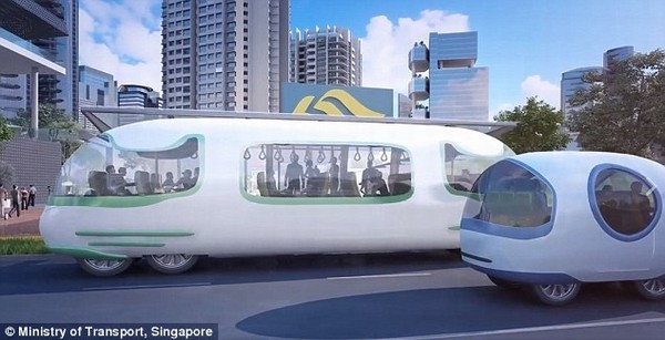 Mô hình xe bus không người lái ở Singapore