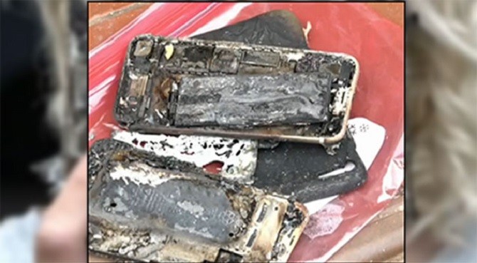 Phần sót lại của chiếc iPhone phát nổ