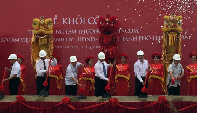 Lễ khởi công xây dựng trung tâm hành chính mới của TP Thanh Hóa - Ảnh: Hà Đồng/Tuổi trẻ