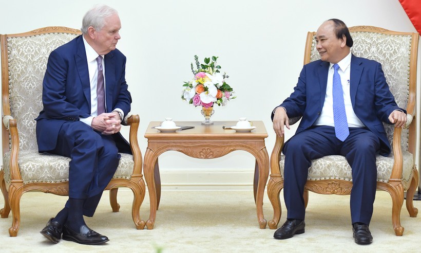 GS. Thomas Vallely tiếp kiến Thủ tướng Nguyễn Xuân Phúc. (Ảnh: VGP)