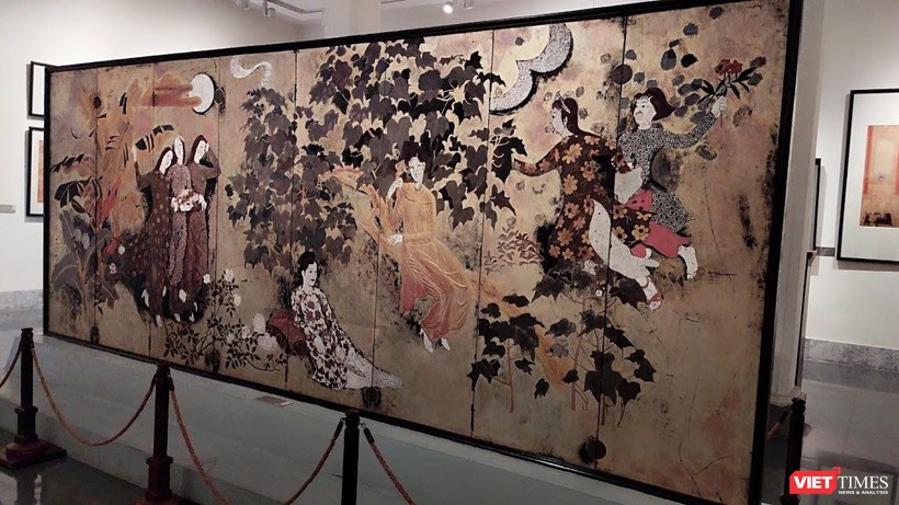 Bức tranh Bảo vật quốc gia "Thiếu nữ trong vườn" của danh hoạ Nguyễn Gia Trí được đánh số 15 trên iMuseum (Ảnh: Hoà Bình)