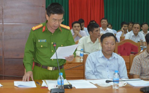 Đại tá Phạm Minh Thắng tại buổi họp báo
