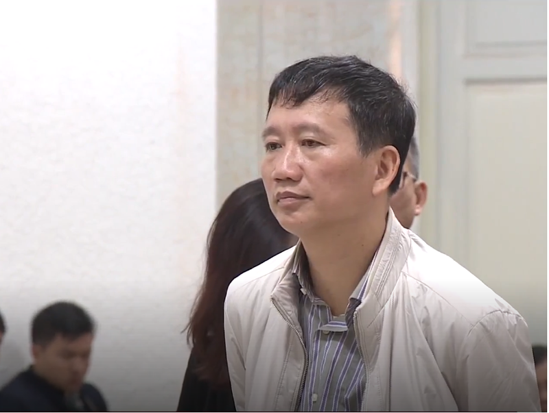 Bị cáo Trịnh Xuân Thanh trong phiên xét xử sáng nay.