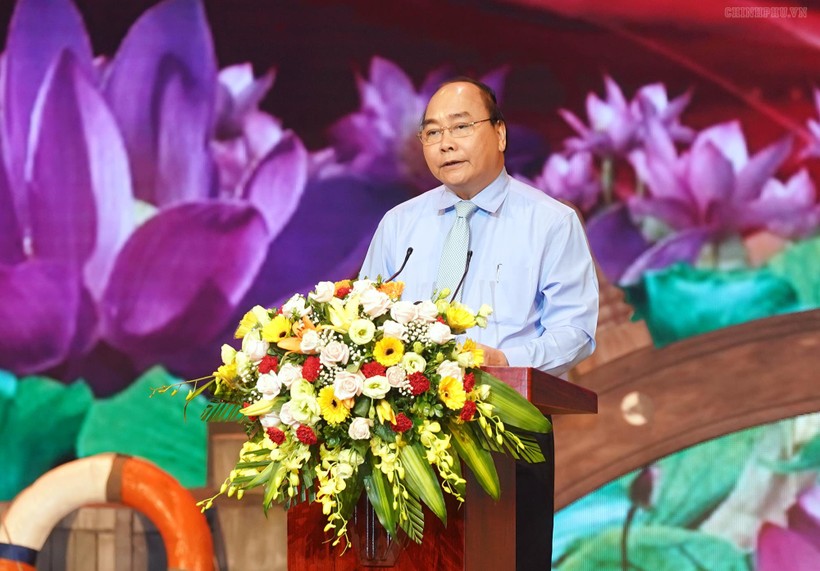 Thủ tướng Nguyễn Xuân Phúc phát biểu tại cuộc Giao lưu.
