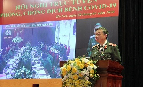 Bộ trưởng Tô Lâm phát biểu tại Hội nghị. Ảnh: Bộ Công an