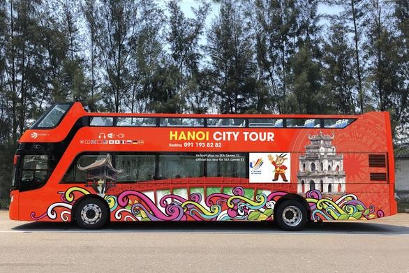 Đại biểu tham dự SEA Games 31 sẽ được trải nghiệm miễn phí xe buýt 2 tầng “Hanoi City tour”. Ảnh: Seagames31