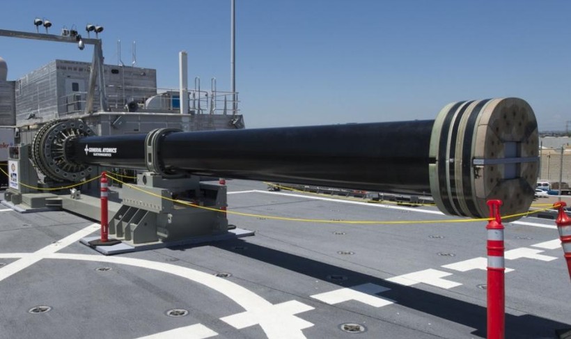 Pháo ray điện do Công ty BAE Systems chế tạo cho tàu khu trục DDG 1000. Nguồn ảnh: Internet.