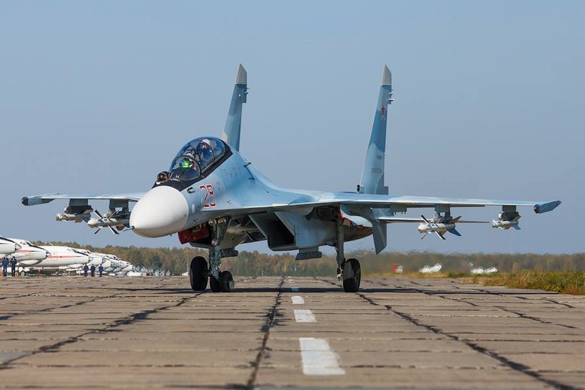 Máy bay chiến đấu Su-30SM của Không quân Nga.