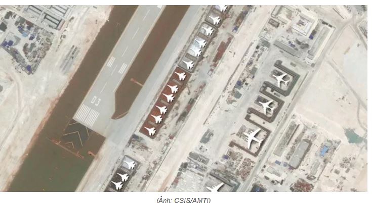 Trung Quốc xây trái phép hàng loạt nhà chứa máy bay quân sự ở Trường Sa.