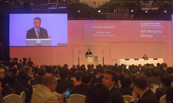 Thủ tướng Lý Hiển Long phát biểu khai mạc Đối thoại Shangri-La 2015.