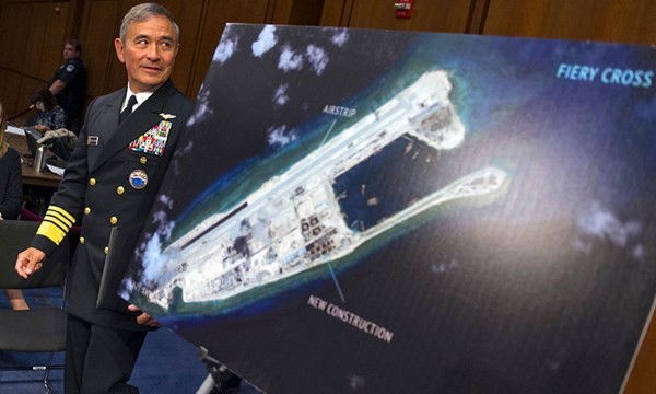 Đô đốc Mỹ trưng ảnh vệ tinh chụp đường băng Trung Quốc xây trái phép.