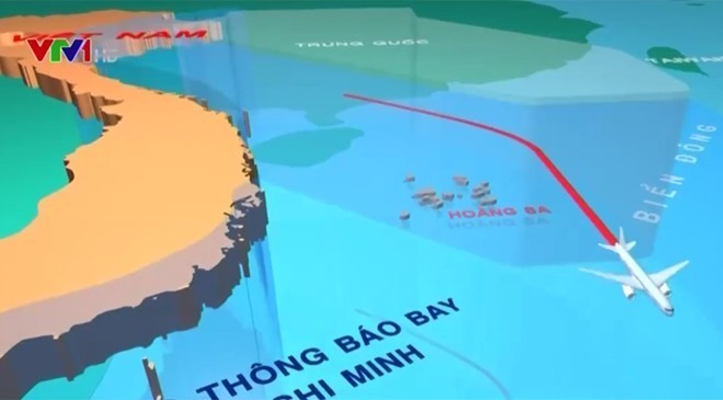 Đồ hoạ máy bay Trung Quốc đi vào FIR Hồ Chí Minh. Ảnh: VTV