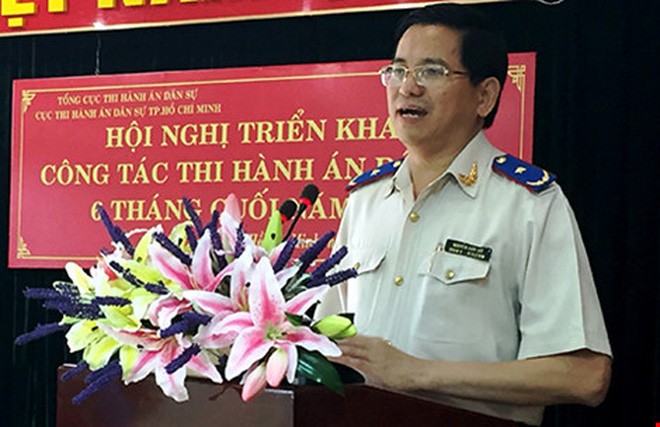 Ông Nguyễn Văn Lực (Phó Tổng cục trưởng Tổng cục THA dân sự) phát biểu tại hội nghị. Ảnh: T.TÙNG