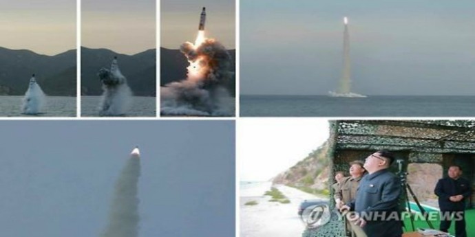 Phía Hàn Quốc cho rằng Triều Tiên đã báo cáo sai sự thật về vụ thử tên lửa đạn đạo từ tàu ngầm hôm 24/4 vừa qua. (Ảnh: Yonhap)