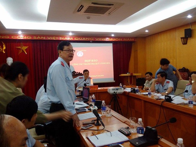 Cục trưởng Cục Chống tham nhũng Phạm Trọng Đạt trong một cuộc họp báo của TTCP