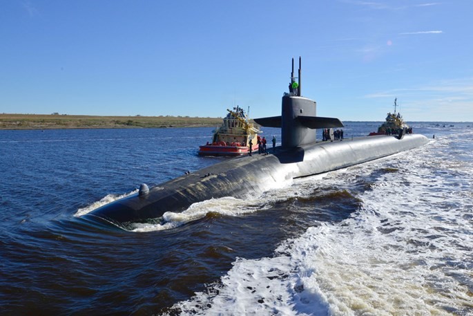 Tàu ngầm hạt nhân phóng tên lửa đạn đạo (SLBM) lớp Ohio, chiếc USS Alaska của Hải quân Mỹ - Ảnh: Bộ Quốc phòng Mỹ