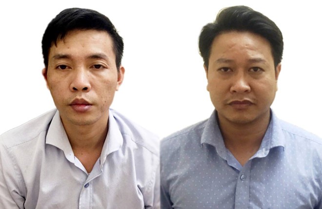 Hai bị can Đỗ Mạnh Tuấn (trái) và Nguyễn Khắc Tuấn. Ảnh: Bộ Công an.
