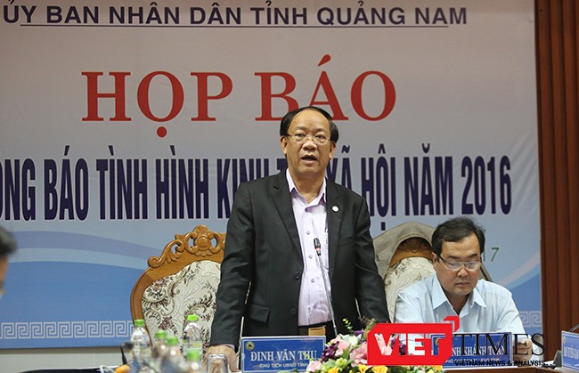  ông Đinh Văn Thu, Chủ tịch UBND tỉnh Quảng Nam chủ trì buổi Họp báo