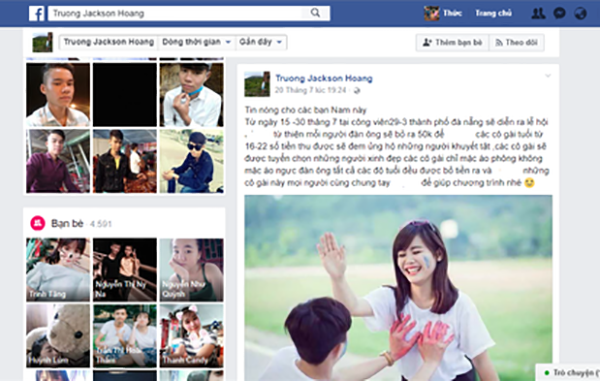 Nội dung trang facebook cá nhân đăng tải thông tin thất thiệt về Lễ hội sờ ngực diễn ra tại Đà Nẵng
