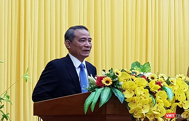  ông Trương Quang Nghĩa, Bộ trưởng Bộ GTVT, phát biểu tại buổi công bố quyết định giữ cương vị Bí thư Thành ủy Đà Nẵng nhiệm kỳ 2015-2020 