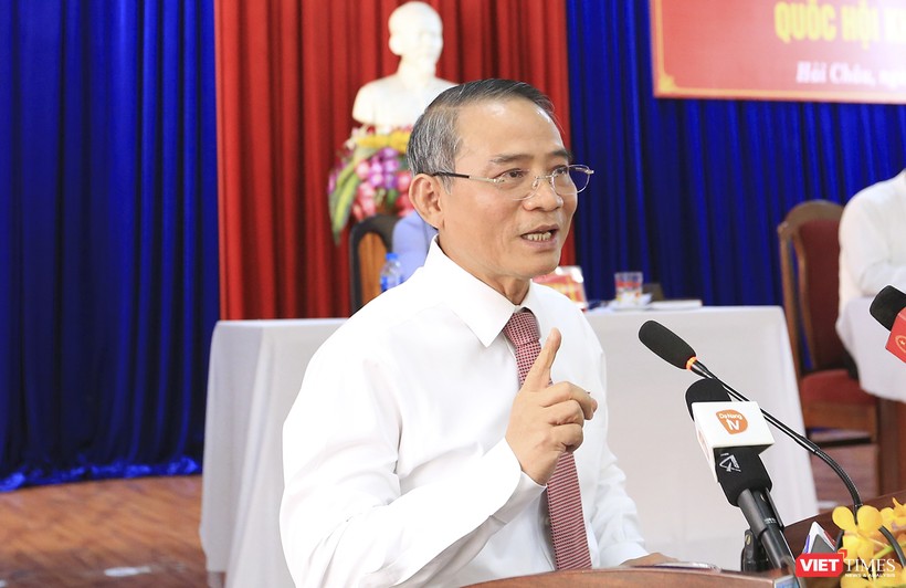 Bí thư Thành ủy Đà Nẵng Trương Quang Nghĩa tại buổi tiếp xúc cử tri quận Hải Châu của Đoàn đại biểu Quốc hội TP Đà Nẵng 