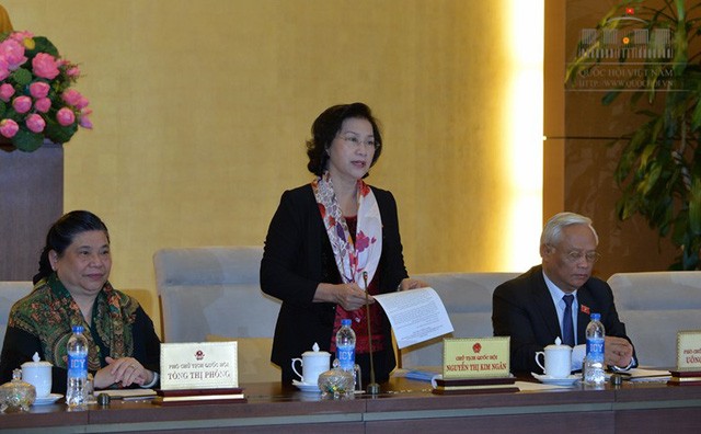 Chủ tịch Quốc hội Nguyễn Thị Kim Ngân khai mạc phiên họp thứ 5 của UB Thường vụ Quốc hội (ảnh: Quochoi.vn)