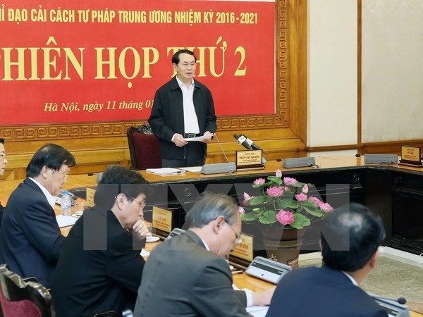 Chủ tịch nước Trần Đại Quang phát biểu kết luận phiên họp. Ảnh: TTXVN