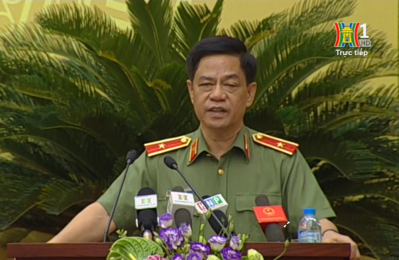 Thiếu tướng Đoàn Duy Khương, Giám đốc Công an TP. Hà Nội thông tin tại phiên chất vấn HĐND vào sáng nay (5/7).