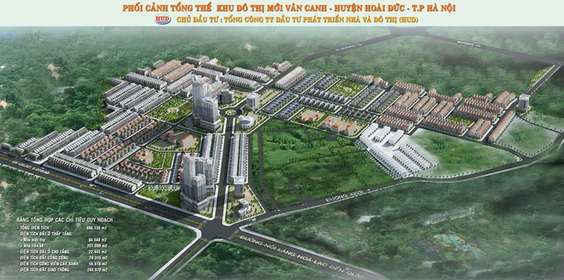 Khu đô thị mới Vân Canh có tổng diện tích gần 70ha.