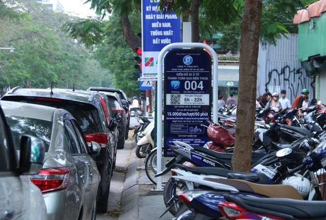 Ứng dụng tìm kiếm và thanh toán giá dịch vụ trông giữ xe tự động (iParking) góp phần xây dựng giao thông thông minh tại Hà Nội. Ảnh: Tiền phong.