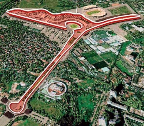 Sơ đồ tổng quan đường đua F1 ở Hà Nội/ Ảnh: Tiền phong