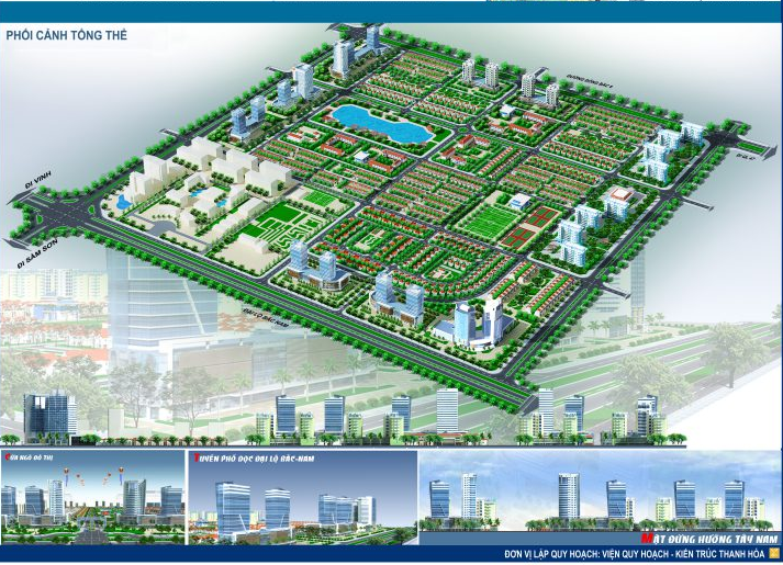 Phối cảnh dự án đối ứng "Khu đô thị mới thuộc Khu đô thị Nam thành phố Thanh Hóa".