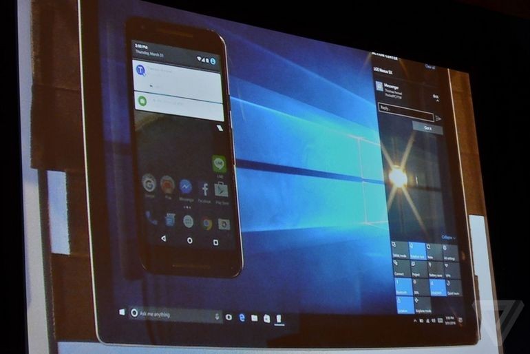 Windows 10 cho phép đưa thông báo của điện thoại Android lên PC