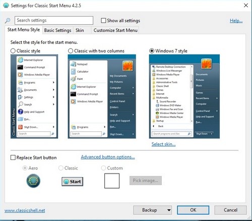 Đưa trình đơn Start của Windows 7 lên Windows 10