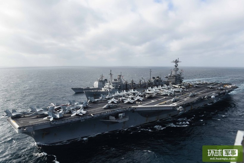 Chùm ảnh mới nhất về hoạt động hạm đội tàu sân bay Mỹ trên Biển Đông