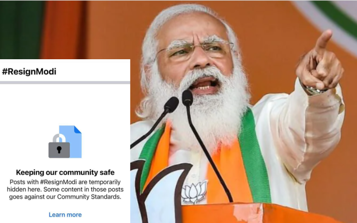 Facebook ẩn bài đăng đòi Thủ tướng Ấn Độ từ chức. 