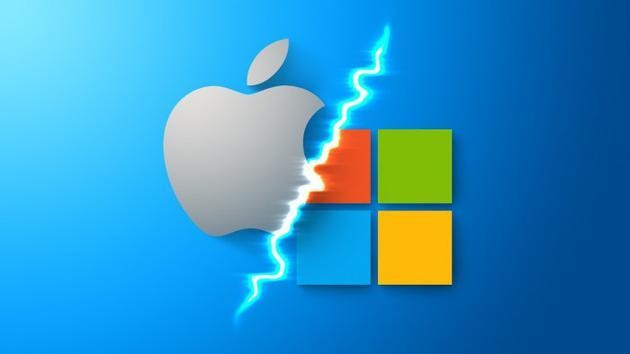 Cuộc chiến giữa Apple và Microsoft đã quay trở lại. Ảnh: Sina