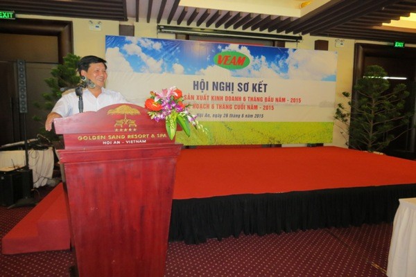 Ông Trần Ngọc Hà phát biểu tại một hội nghị sơ kết đánh giá kết quả sản xuất kinh doanh của VEAM (Nguồn: VEAM)