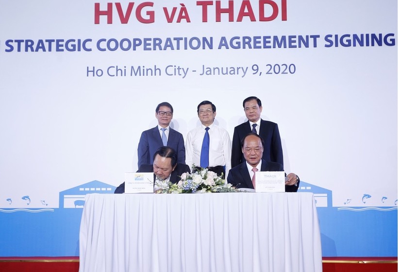 Buổi lễ ký kết hợp tác chiến lược giữa Thadi và HVG (Ảnh: Thaco)