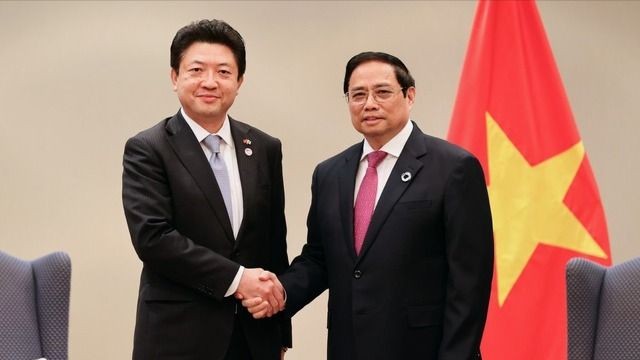 Thủ tướng Phạm Minh Chính tiếp ông Akio Yoshida, Chủ tịch điều hành Tập đoàn AEON (Ảnh: VGP)