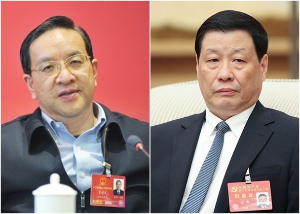 Ông Ứng Dũng (phải) sáng 13/2 được Trung ương Đảng Cộng sản Trung Quốc cử làm Bí thư tỉnh ủy Hồ Bắc thay ông Tưởng Siêu Lương vừa bị bãi chức (Ảnh: Đông Phương).