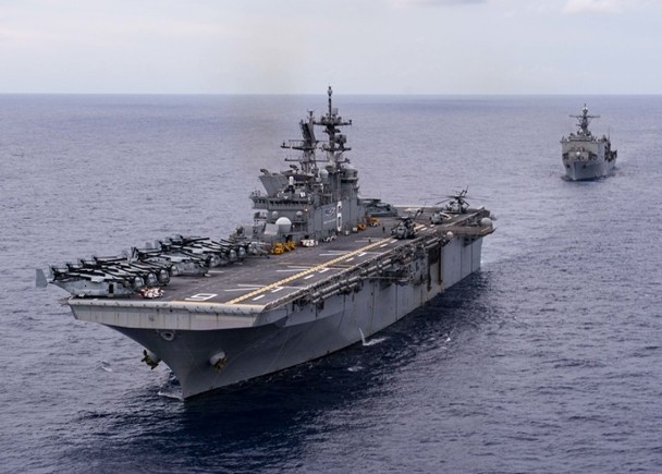 Tàu tấn công đổ bộ trực thăng USS America của Mỹ được cho là xuất hiện gần Đài Loan (Ảnh: Đông Phương).