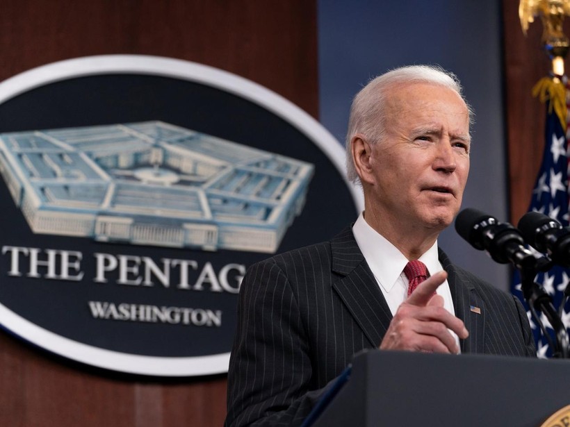 Ngày 10/2, khi đến thăm Lầu Năm Góc, Tổng thống Joe Biden đã tuyên bố thành lập nhóm công tác quân sự đặc biệt về Trung Quốc (Ảnh: RTHK).