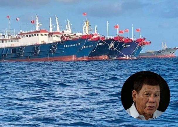 Hôm 14/5, Tổng thống Philippines Duterte (ảnh nhỏ) bày tỏ quyết không nhượng bộ trong vấn đề tranh chấp chủ quyền với Trung Quốc ở Biển Đông (Ảnh: Đông Phương). 