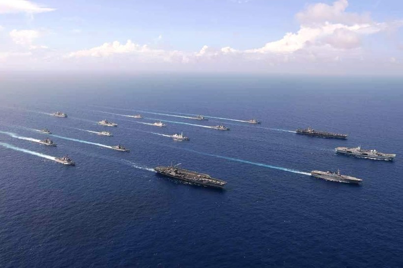  Ít nhất 17 tàu mặt nước của Hải quân 6 nước tiến hành diễn tập ở vùng biển gần Đài Loan (Ảnh: Guancha).