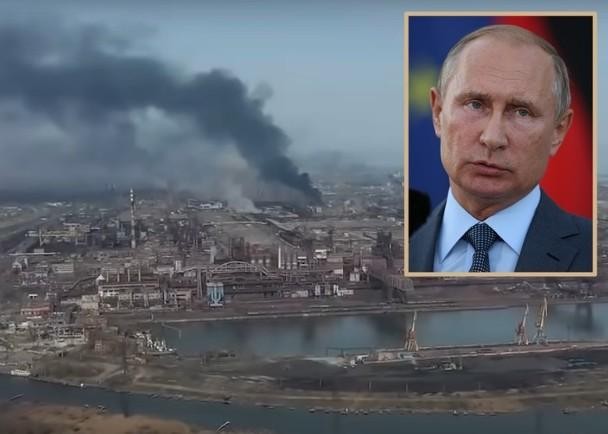 Ngày 21/4, ông Putin đột ngột ra lệnh cho Bộ trưởng Quốc phòng Shoigu ngừng tấn công Nhà máy thép Azovstal (Ảnh: Đông Phương).