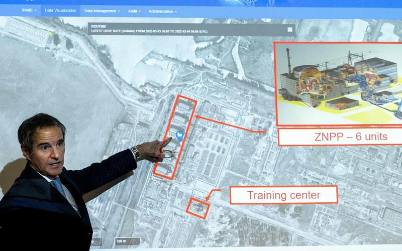 Tổng Giám đốc IAEA Rafael Grossi đề nghị cho phép các nhân viên thanh sát hạt nhân đến Nhà máy điện hạt nhân Zaporozhye để kiểm tra (Ảnh: IAEA).