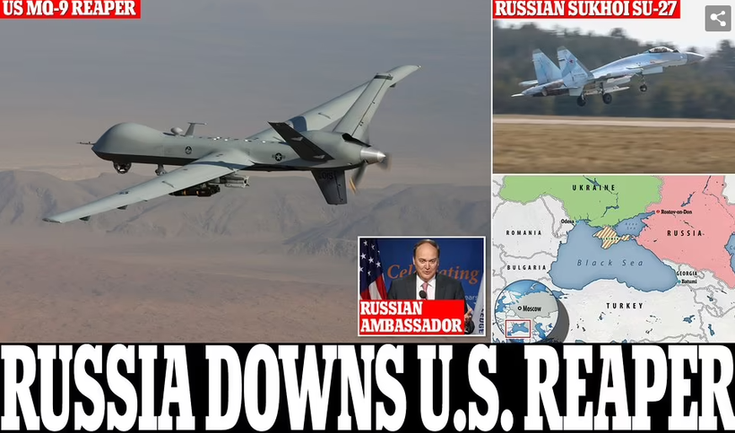 Hãng CNN đưa tin về vụ việc "Nga hạ chiếc Reaper của Mỹ".