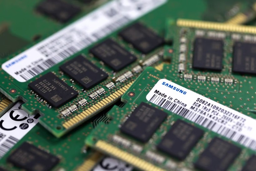 Các module bộ nhớ của Samsung Electronics, sản xuất tại Trung Quốc vào tháng 7/2019. Ảnh:Bloomberg