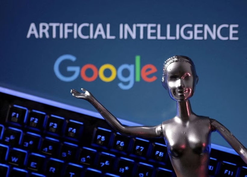 Logo Google và Trí tuệ nhân tạo AI trong một ảnh đồ họa, quảng cáo về dự án công nghệ mới, ngày 4/5/2023. Reuters/Dado Ruvic/Illustration